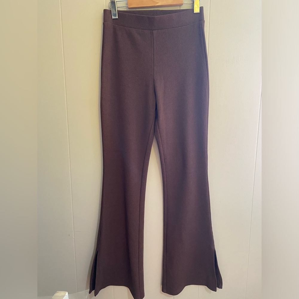 SOLD NWOT Garage Chocolate Brown Ribbed Flare Pant